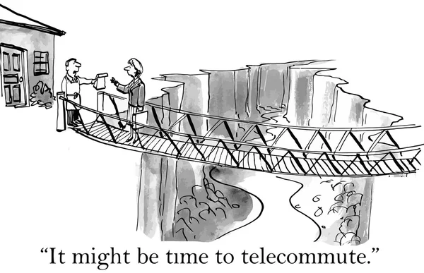 Čas na telecommute — Stockový vektor