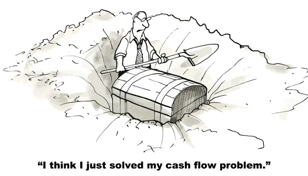Treasure solves cash flow problem — 图库矢量图片
