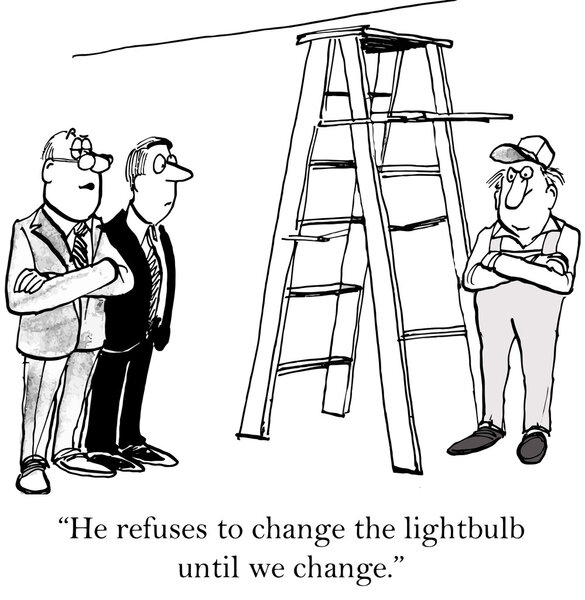 Рабочий хочет перемен.
