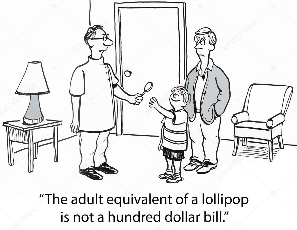 Lollipop or hundred dollar bill