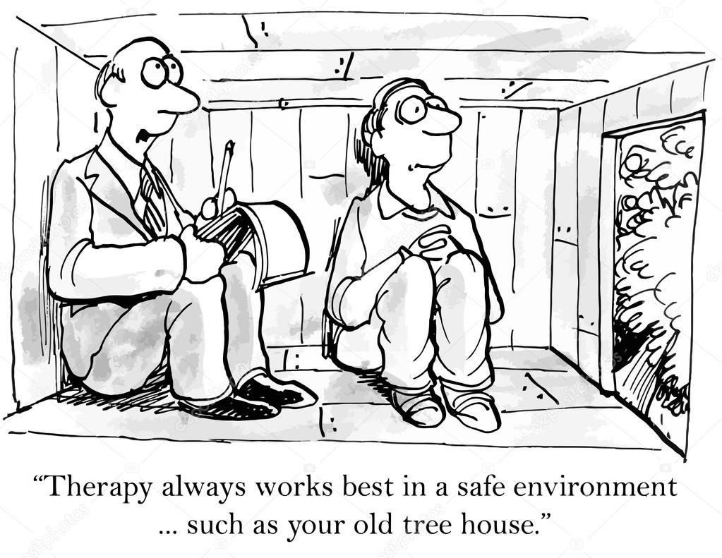 Therapist treats patient in tree