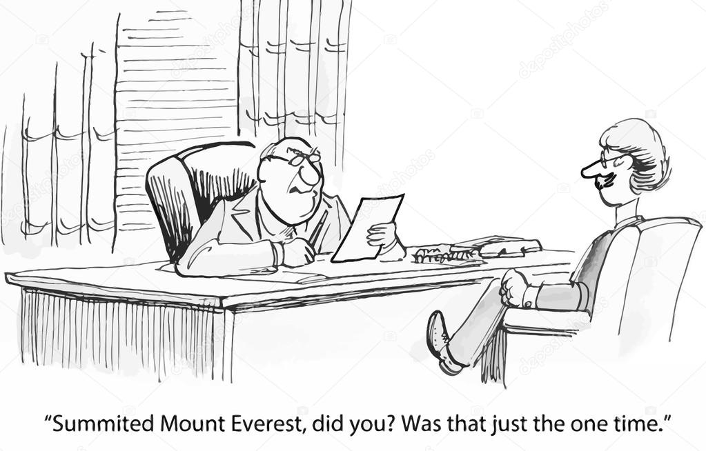 Boss is not impressed by Mount Everest resume