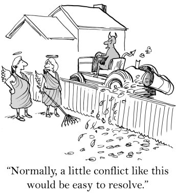 Şeytan ve melek arasında çatışma