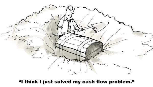 Treasure solves cash flow proble — Stock Vector
