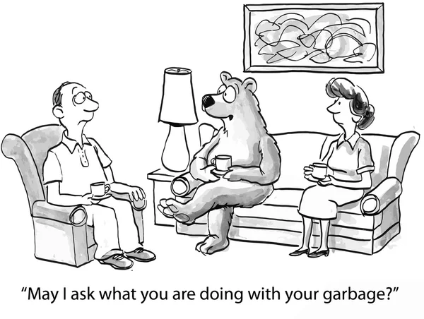 Medvěd se chce vědět o recyklaci — Stockový vektor