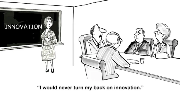 Dale la espalda a la innovación — Vector de stock