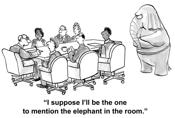 Elefant i rummet — Stock vektor