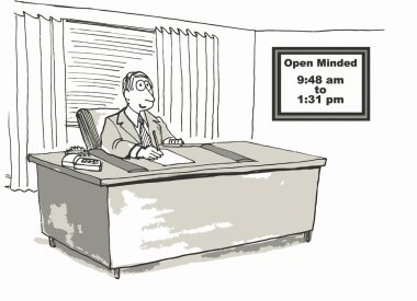 İşadamı fikirli açık