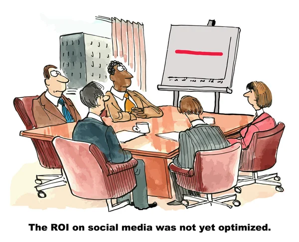 Sosyal medya ROI — Stok Vektör