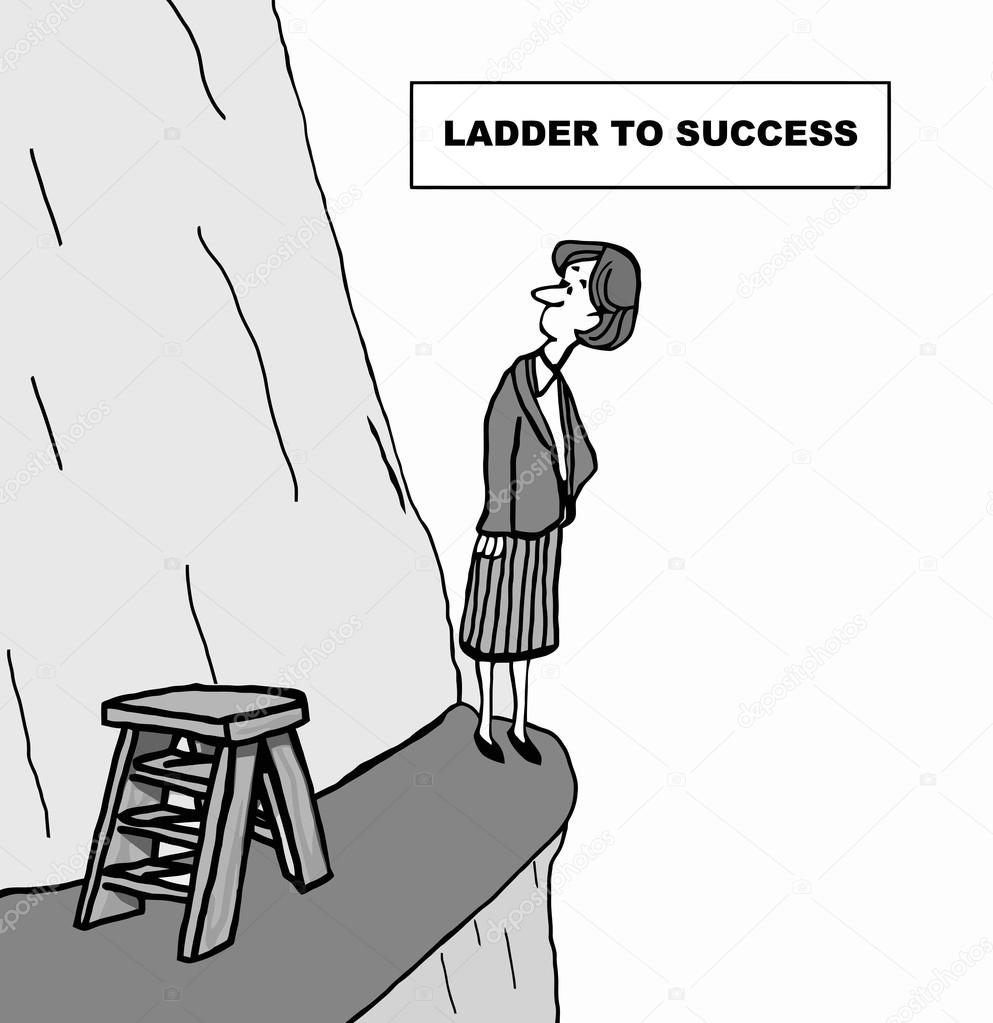 Ladder to success. business cartoon