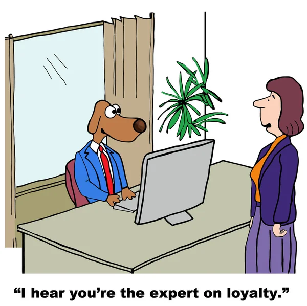 Ik hoor yoa bent de expert van loyaliteit — Stockvector