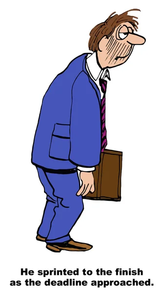 疲れたビジネスマンの漫画 — ストックベクタ