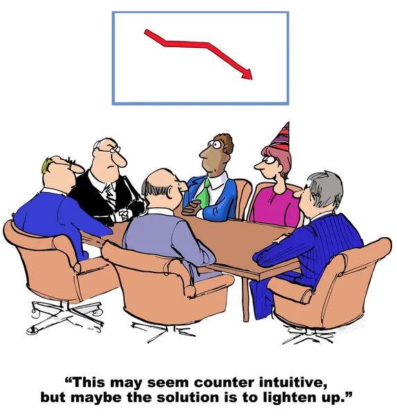 Cartoon of business declining sales — Stock Vector