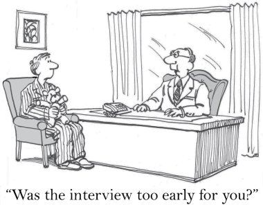Interview was too early for applicant clipart