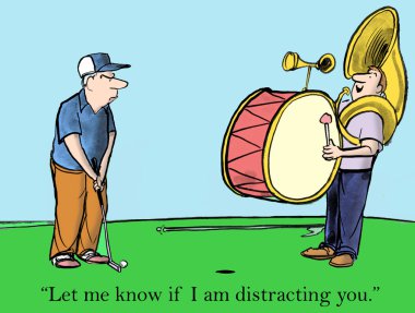 Golfçü rahatsız edici