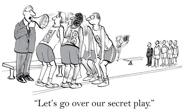Secret play is no secret — Stock Vector