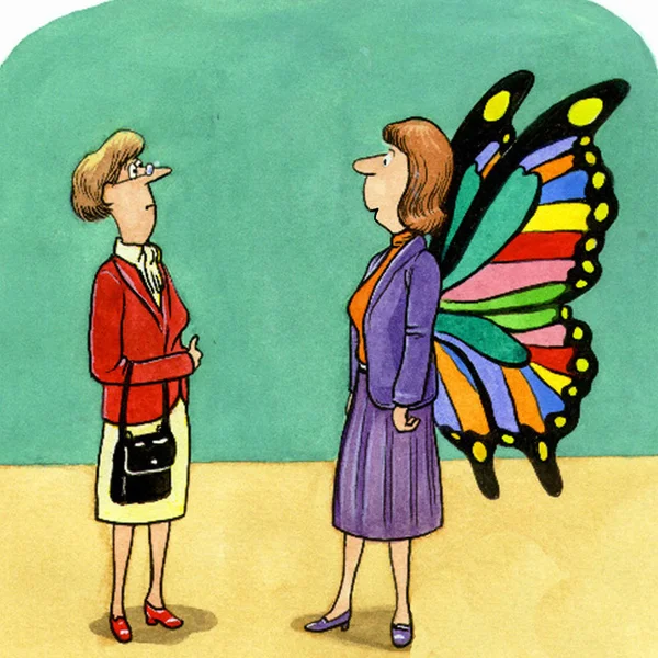 La mujer se ha convertido en mariposa — Archivo Imágenes Vectoriales