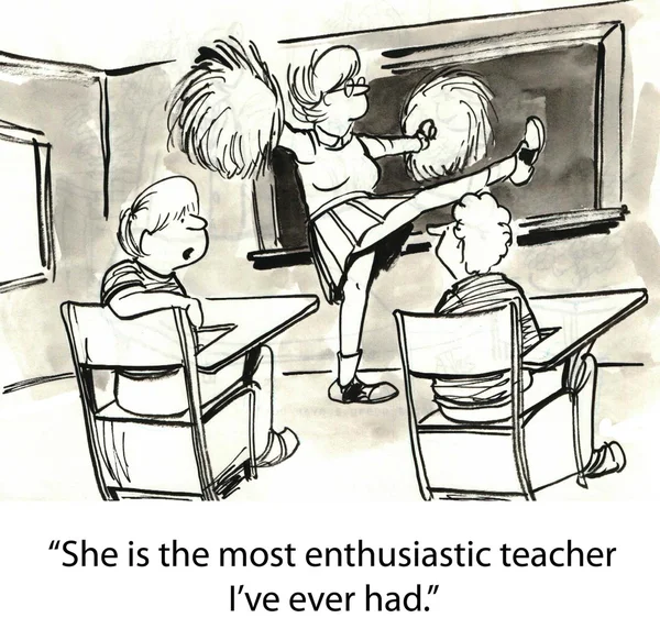Entusiastiska lärare — Stock vektor