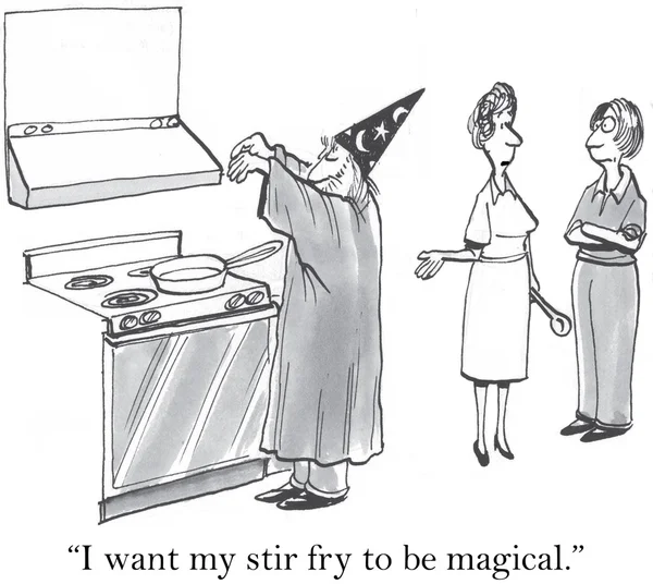 "azt akarom, hogy én keverjük megsütjük mágikus." — Stock Vector