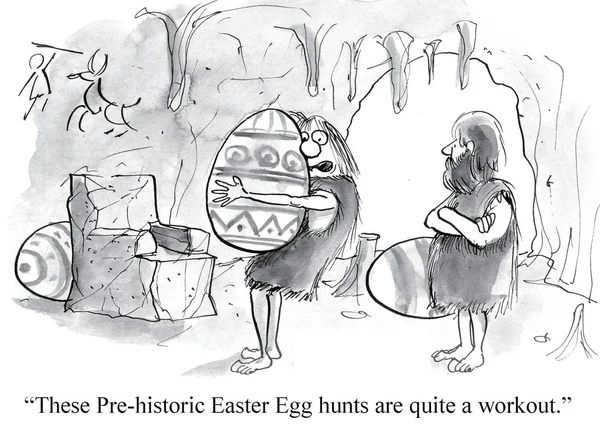 Pre historiska egg hunt. — Stock vektor