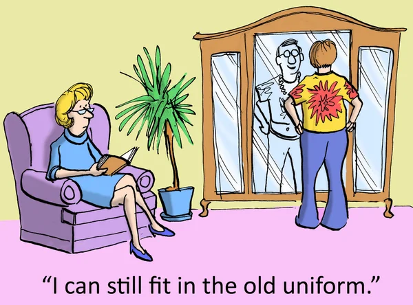 Muž ve starých uniformách — Stockový vektor