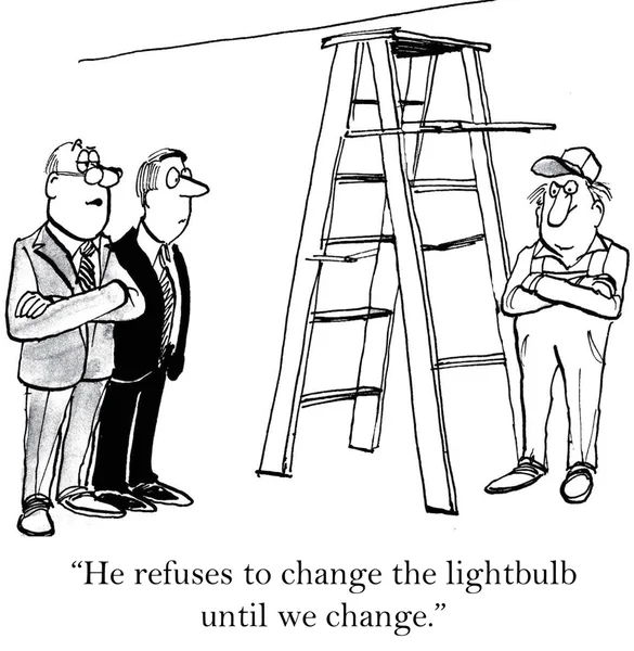 Arbetstagaren måste besluta om belysning och stämningen — Stock vektor