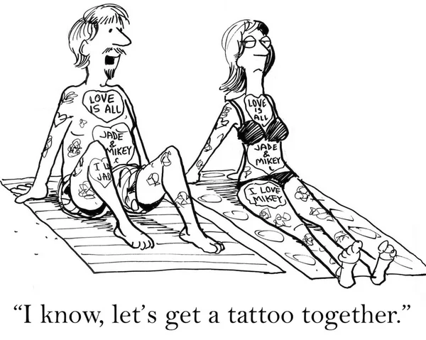 Tattoo samen voor een verandering — Stockvector