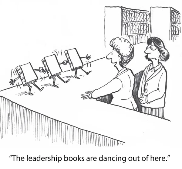 Livros de liderança estão dançando fora — Vetor de Stock