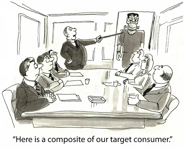 'Here is a composite of our target consumer.' — Stockový vektor