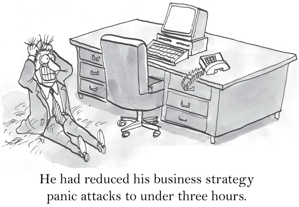 Prezes ma ataki paniki o strategii biznesowej — Wektor stockowy