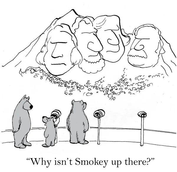 Smokey no Monte Rushmore — Vetor de Stock