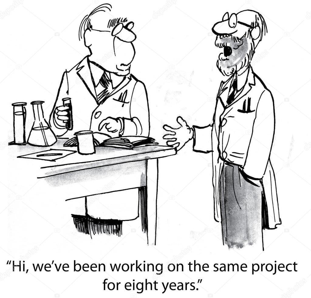 Scientist meets scientist who has worked on project