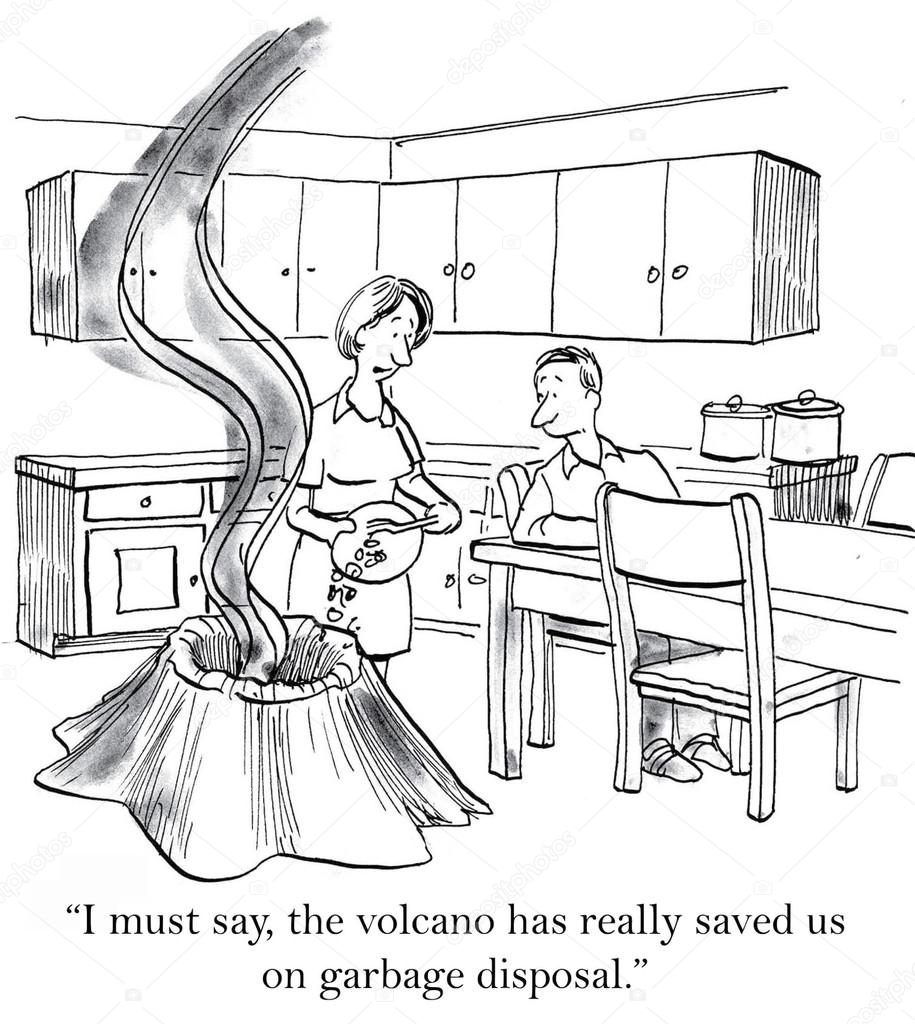 Cartoon of Volcano savings