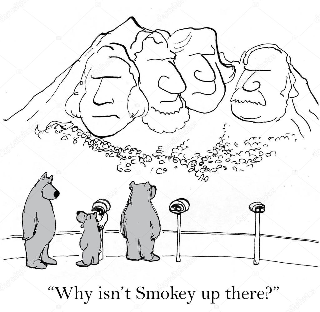 Smokey on Mount Rushmore