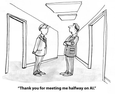 İki işadamı anlaşmalarını yarı yola kadar giderek sonuçlandırıyor.