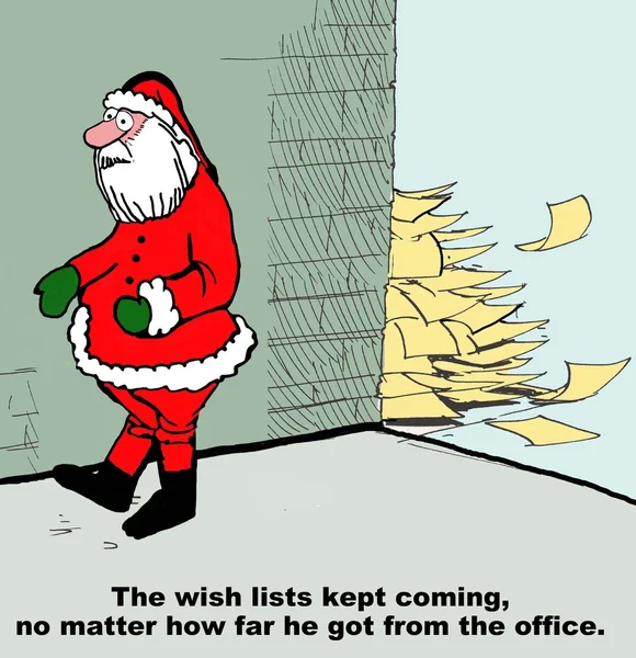 Santa Claus en wenslijsten — Stockfoto