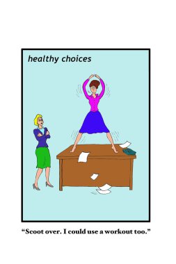businesswoman exercising at work