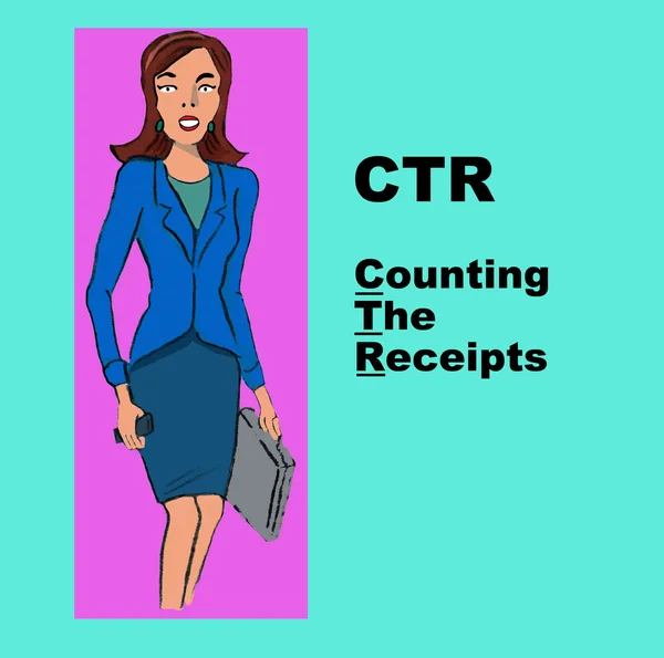 Businesswoman and the acronym 'CTR' — Stockfoto