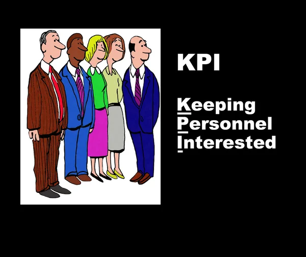 Five businesspeople and the acronym 'KPI' — ストック写真