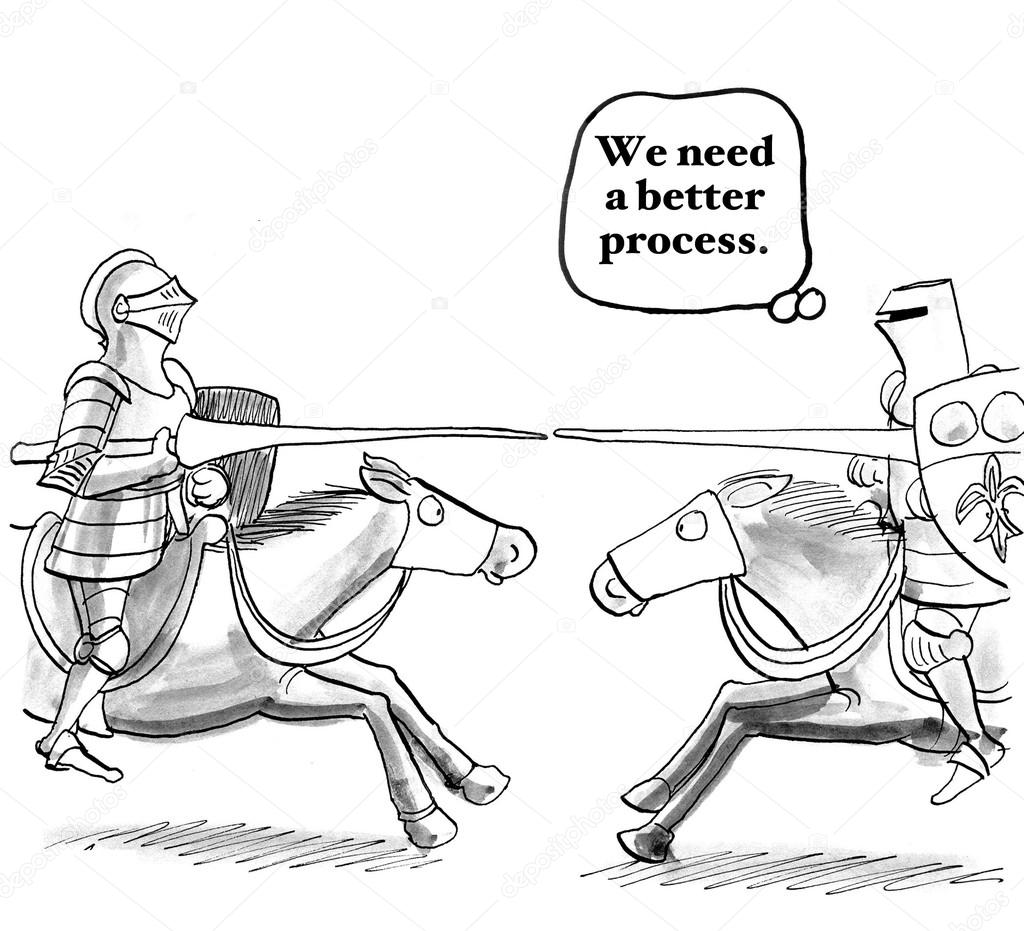 two knights jousting on horseback