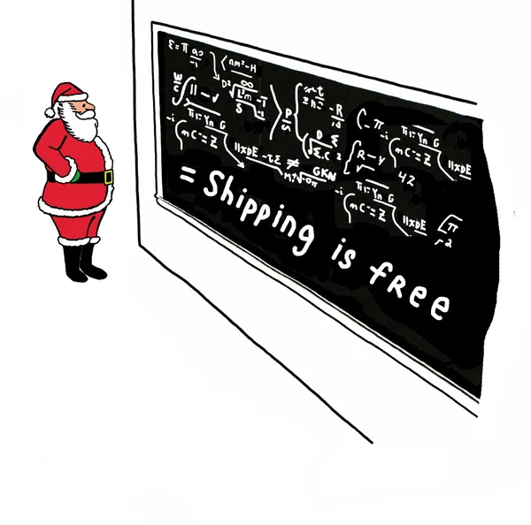 Santa Claus and blackboard — Stock Photo, Image