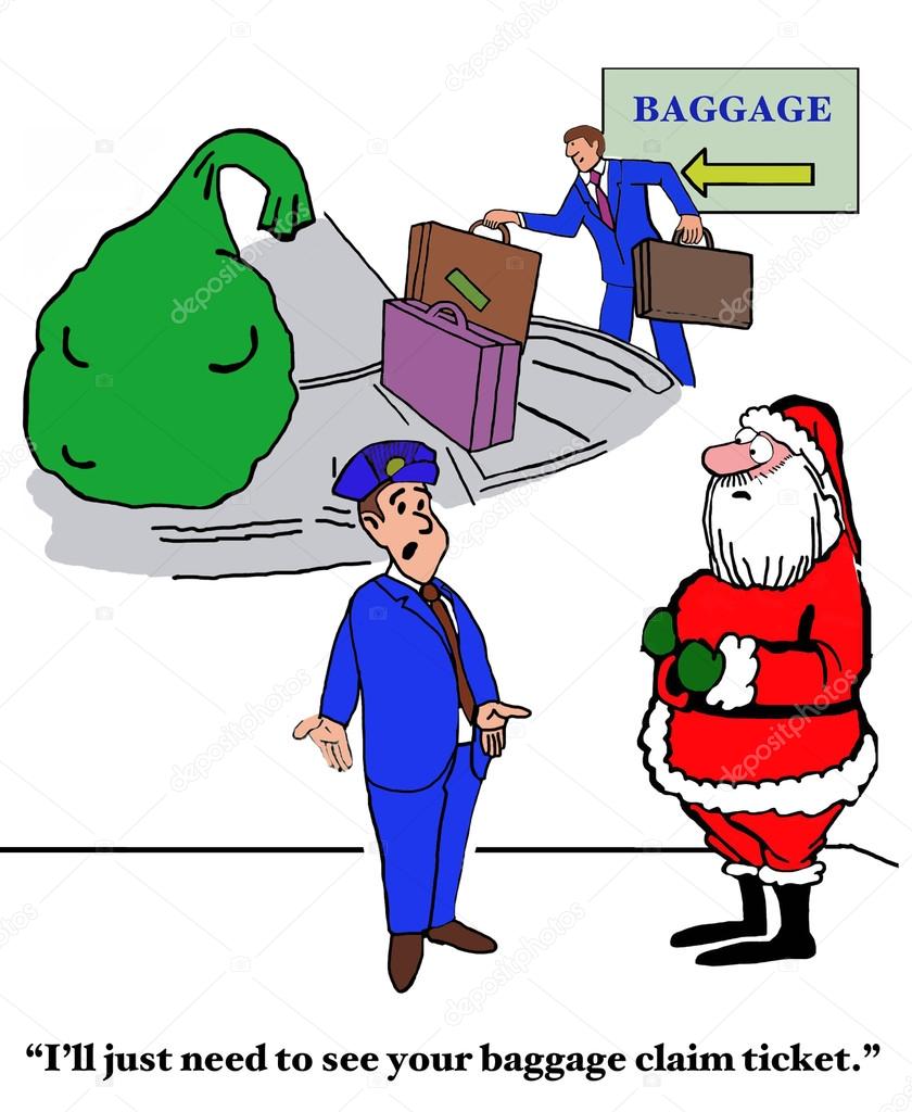 Santa Claus at baggage claim