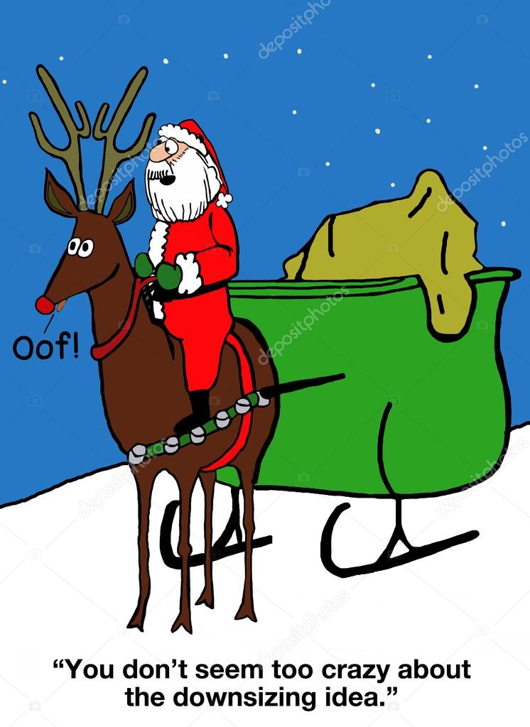 one reindeer is pulling the sleigh