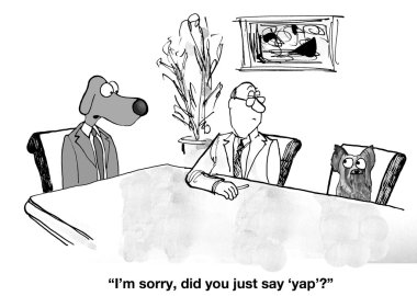 Business Dog Replies 'Yap' Rather Than 'Yes'