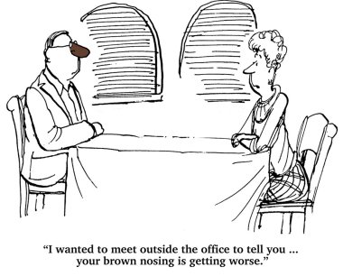 Manager Is Brown Nosing His Boss
