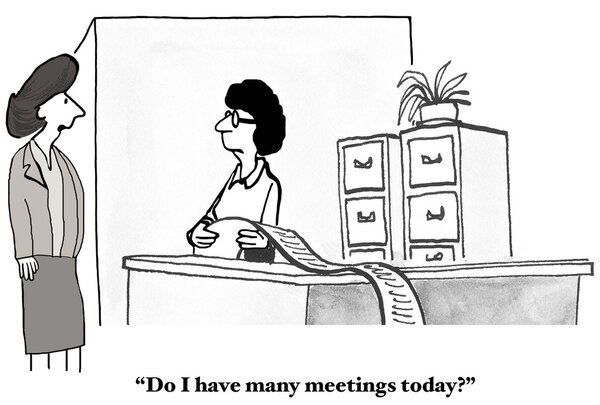 Деловая женщина имеет больше встреч, чем часов в день

