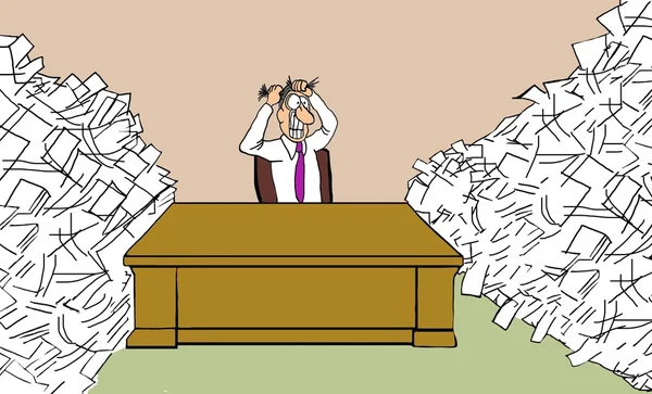 Overwhelmed by Paperwork — 图库照片