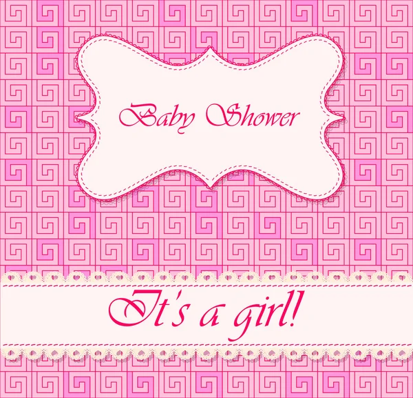 Baby shower greek background girl — Stockvector