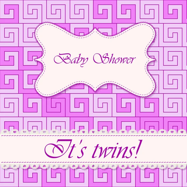 Baby shower greek background twins — Stockvector