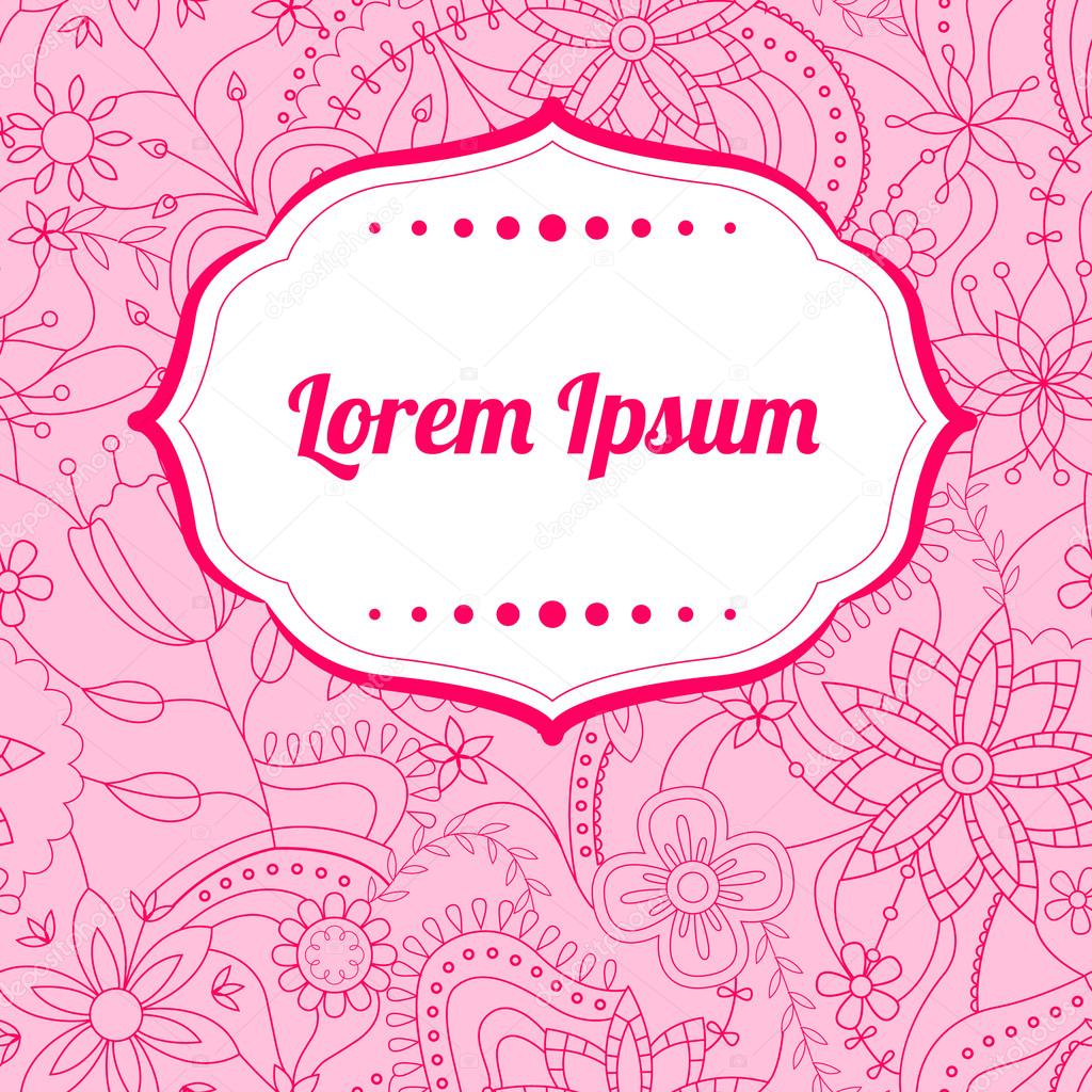 Floral background pink with banner